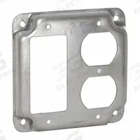 BELL Electrical Box Cover: 2 Gangs, Crushed Corner, For Square Box Shape, Steel, 6.5 cu in Capacity (MPN 915C). Key specifications — Brand: BELL; For Box Shape: Square; Material: Steel; Cover Design: Crushed Corner.