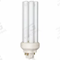 PHILIPS Compact Fluorescent Bulb: 4-Pin (GX24q-3), PL-T, Fluorescent, 3000K, 2,250 lm Light Output (MPN PL-T 32W/830/A/4P 1CT/5X10BOX ALTO). Key specifications — Brand: PHILIPS; Bulb Designation: PL-T 32W/830/A/4P 1CT/5X10BOX ALTO; Dimmable: Yes; Color Temperature: 3000K.