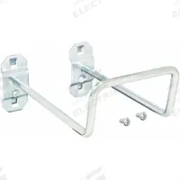 APPROVED VENDOR Double Closed Pegboard Hook: 5 1/2 in x 4 in, Screw-In, Surface, Silver (MPN 6YE23). Key specifications — Mounting Type: Surface; Finish: Zinc-Plated; Color: Silver; Accessory Type: 80-Degree Closed Hook; Locking System: Screw-In; Brand: APPROVED VENDOR.
