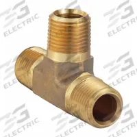 PARKER Metal Pipe Tee: Tee, CA377 Brass, 1/8 in x 1/8 in x 1/8 in, 3,900 psi, 1 9/16 in Lg (MPN 1/8 RRS-B). Key specifications — Maximum Operating Pressure: 3,900 psi.