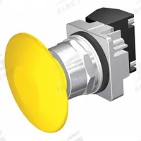 SIEMENS Mushroom Head Push Button: Non-Illuminated, Mushroom Head Profile, Non-Metallic, 30 mm (MPN 52PM9V4A). Key specifications — Brand: SIEMENS; Action: Momentary; Series: Class 52; Terminal Connection: Pressure Plate; Push Button Material Type: Non-Metallic.