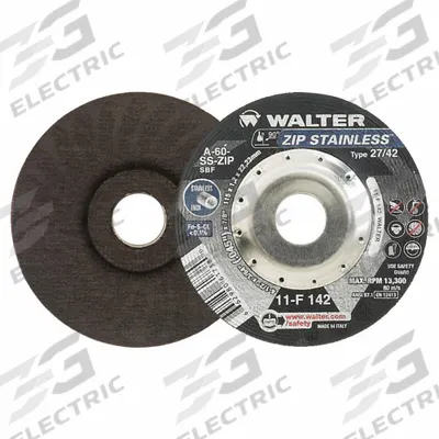 WALTER SURFACE TECHNOLOGIES Depressed Center Cut-Off Wheel: Type 27, 4 1/2" x 3/64" x 7/8" - Contaminant-Free Cut-Off Wheels for Stainless Steel