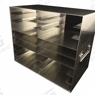 COLE-PARMER Upright Freezer Rack: 14 3/8 in Overall Lg, 8 3/8 in Overall Wd, Stainless Steel - Cold Storage Racks