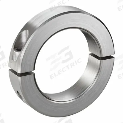 RULAND MANUFACTURING Shaft Collar: 2-Piece, Inch, Round, Clamp-On, 2 11/16 in Bore Dia - Stainless Steel Shaft Collars