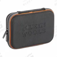 KLEIN TOOLS Tool Case: 6 1/2 in W 8 3/4 in D 2 1/4 in H, Polyester, Black/Gray/Orange, Hinged Lid (MPN 5184). Key specifications — attr1116905: Orange; attr1116917: Hinged; attr1116946: KLEIN TOOLS.