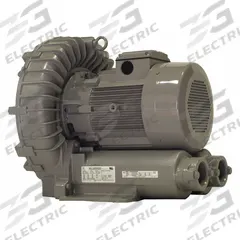 FUJI ELECTRIC Regenerative Blower: 6.7 hp, 129.6 in wc Max Op Pressure, 99 in wc Max Vacuum, 575V AC (MPN VFZ701A-5W). Key specifications — attr49842: Three; attr49816: FUJI ELECTRIC; attr49813: VFZ701A-5W; attr49822: 6.5 A; attr49827: Female; attr49830: NPT; attr49833: NPT; attr49845: 575V AC.