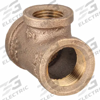 APPROVED VENDOR Metal Pipe Tee: Tee, 3/4 in x 1/2 in x 3/4 in, Class 125, C89833 Brass - Threaded Low-Pressure Pipe Fittings for Potable Water