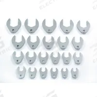 PROTO Crowfoot Socket Set: Alloy Steel, Chrome, 22 Tools, 1/2 in Drive Size (MPN J53000CF). Key specifications — attr309639: Chrome; attr309638: Alloy Steel; attr309631: 15/16 in to 2-1/2 in; attr324933: PROTO.