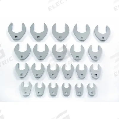 PROTO Crowfoot Socket Set: Alloy Steel, Chrome, 22 Tools - SAE Open End Crowfoot Wrench Sets