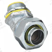 Liquid-Tight Conduit Fitting: Steel/Iron, 2 in Trade Size, Non-Insulated, 45° Elbow (MPN 3568). Key specifications — Insulated: Yes; Trade Size: 2 in; Box Connection: 2 in MNPT; Material: Iron; Steel; Color: Gray; For Use With: Flexible Liquid Tight Metallic Conduit; Flexible Liquid Tight Non-Metallic Type B Conduit.