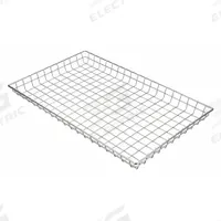 MARLIN STEEL WIRE PRODUCTS Storage Basket: Material Handling Basket, Steel, Chrome-Plated, Silver (MPN 129-12)