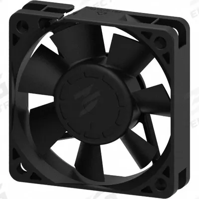 Dayton Axial Fan: 21.3 cfm Airflow @ 0.000 in SP, 2 3/8 in Ht, 9/16 in Dp, Lead Wires - Standard Square Axial Fans
