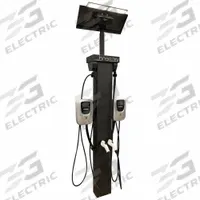 BREEZ-EV EV Ready Solar Flood Light Fixture: Compatible with 794L35, 26 in Dp, 21 in Ht, 11 in Wd (MPN EVC-SFL-20W-40K-BK-G2)