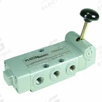 AVENTICS Manual Air Control Valve: Lever, Four-Way / Three-Position, Normally Open, Spool, Closed (MPN R431008584). Key specifications — attr1078739: Closed; attr1078776: Spool; attr1078763: Spring Return; attr1078772: Normally Open; attr1078762: Manual Air Control Valve.