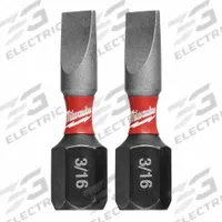 MILWAUKEE Insert Bit: Insert Bit, Slotted Head, Imperial, 3/16" Bit Industry Size, Std, Hex, 2 PK (MPN 48-32-4417). Key specifications — attr1119753: Alloy Steel; attr1119759: Standard; attr1119760: MILWAUKEE; attr1119757: Hex.