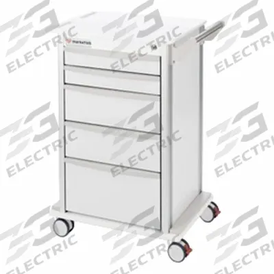 MARKETLAB Compact Medical Supply Cart: Aluminum, (2) Swivel/(2) Swivel with Brake - Medical Procedure Carts