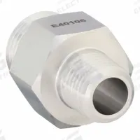IFM Threaded Adapter for Pressure Sensors: 1/4 in NPT, M18x1.5 (MPN E40106). Key specifications — attr1114310: IFM; attr1114314: Stainless Steel; attr1114340: 1/4 in NPT; attr1114339: M18x1.5.