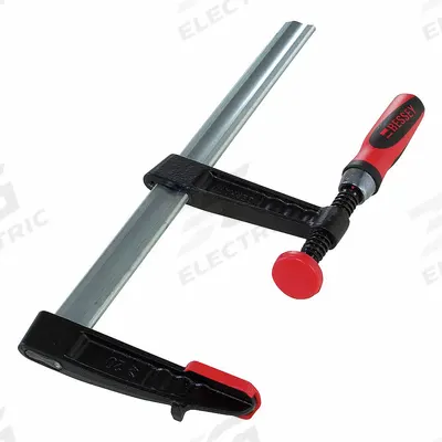 BESSEY Bar Clamp: Light Duty, Screwdriver Handle, 12 in Jaw Opening - Max, 880 lb Clamping Force - Nonmarring Bar Clamps