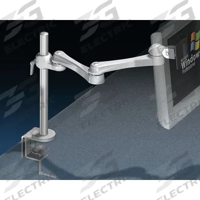 HERGO Desk Clamp: Gray, 22 1/2 in Overall Ht, 9 in Overall Wd - Monitor Clamps