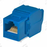 MONOPRICE Networking Keystone: Connector RJ45, 6A Cable Category, Std, Each Pack Size, 1 (MPN 15666). Key specifications — Brand: MONOPRICE; Color: Blue; Compatible Cable Shape: Round; _Pack Size: Each.