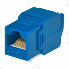 MONOPRICE Networking Keystone: Connector RJ45, 6A Cable Category, Std, Each Pack Size, 1 (MPN 15666). Key specifications — Brand: MONOPRICE; Color: Blue; Compatible Cable Shape: Round; _Pack Size: Each.