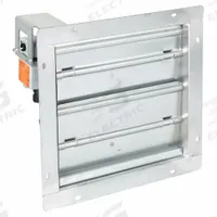 15"H-W 12"L Squ Stl Motrzd Contrl Damper: 12 in L, 15 in H, 15 in W, 1 1/2 in Flange Wd, Steel (MPN 3HHP3). Key specifications — Nameplate Voltage: 100/240V AC; Blade Type: Flat Blade; Brand: DAYTON; Maximum Air Velocity: 3500 fpm; Switch Action: Normally Open.