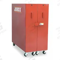 CRESCENT JOBOX Jobsite Cabinet: 30 in W x 62 1/4 in D x 63 1/2 in H, 58 cu ft, Padlock, Brown (MPN 692990). Key specifications — attr1116233: Brown; attr1116253: CRESCENT JOBOX; attr1222022: Padlock - Lock not included.