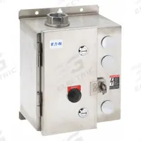 EATON NEMA Magnetic Motor Starter: Non-Reversing, 3 Poles, NEMA Size 0, 18 A, 208V AC Coil (MPN ECN0504EAA-R63/B). Key specifications — attr211388: EATON; attr951451: 1NO/1NC; attr951453: 208V AC; attr951489: Three; attr984425: 1NO/1NC; attr984429: Pilot Light; attr997361: None (Not Applicable to Electronic Overloads).