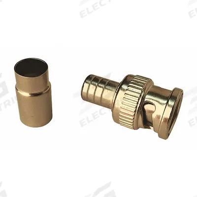 VITEK Coaxial Crimp Connector: Male, Connector, Silver, Crimp-On, RG-6, 1 GHz Max Freq - BNC Coaxial Connectors