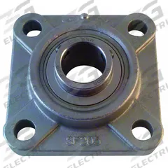 NTN 4 Bolt Flange Bearing: Radial Ball, 1 in Bore, SS, Set Screws, 3 3/4 in Lg, 1 13/32 in Wd (MPN SUCF205-16N). Key specifications — Bore Type: Cylindrical; Brand: NTN; Lubricant Material: FDA/USDA-H1 Solid Grease; Mounting Bolt Size: 3/8 in; System of Measurement: Inch; Included Bearing Cap: None.