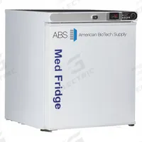 AMERICAN BIOTECH SUPPLY Lab Refrigerator: 1 cu ft, Undercounter, 2°C to 7°C, 19 1/4 in Overall Dp (MPN PH-ABT-HC-UCFS-0104-LH). Key specifications — Door Opening Style: Left; Color: White; Alarm Type: Temperature; Manufacturer Part Number: PH-ABT-HC-UCFS-0104-LH; Brand: AMERICAN BIOTECH SUPPLY; Product Type: Lab Refrigerator; Door Type: Swing Solid; Refrigerant Type: R-600a.