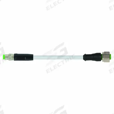 MURRELEKTRONIK Cordset: M8 Male Straight X M12 Female Right Angle, PVC, Gray - M12 x M8 Cordsets with PVC Jacket for Flexing Applications
