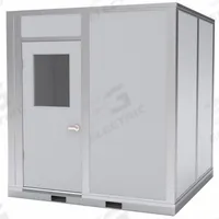PORTA-KING Modular In-Plant Office: 8 ft x 8 ft x 8 ft, 4 Walls, Vinyl-Covered Drywall, Gray, STC 25 (MPN FAB88). Key specifications — Brand: PORTA-KING; Sound Transmission Coefficient: STC 25; Frame Material: Aluminum.