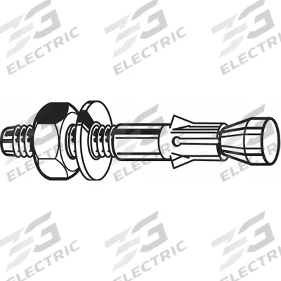 APPROVED VENDOR Wedge Anchor: 12 in Overall Lg, 1 in Dia, 1"-8 Thread Size - Steel Wedge Anchors
