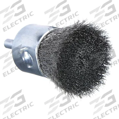 WEILER Encapsulated End Brush: Crimped Steel, 1 in Dia, 0.01 in Fill Dia - Long-Life Light-Cleaning Brushes for Carbon Steel