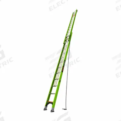 LITTLE GIANT Extension Ladder: 28 ft Ladder Size, Fiberglass, 375 lb Load Capacity - Cable Grab Non-Conductive Fiberglass Extension Ladders