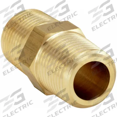 PARKER Metal Pipe Straight: Straight, Brass, 1/2 in x 1/2 in - Threaded Extreme-Pressure Hydraulic Pipe Fittings