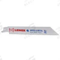 LENOX Reciprocating Saw Blade: 10 Teeth per Inch, 152 mm Blade Lg, 0.04 in Blade Thick, 5 PK (MPN 20562610R). Key specifications — attr1109198: 10; attr1109200: Rigid for Straight Cuts; attr1109201: Tapered; attr1109209: LENOX.