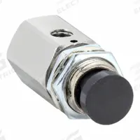 PNEUMADYNE INC Manual Air Control Valve: Three-Way / Two-Position, 10-32 Female UNF, Button, Brass (MPN C030105). Key specifications — attr1092139: Brass; attr1092167: Spring Return; attr1092143: Closed; attr1092176: Normally Closed.