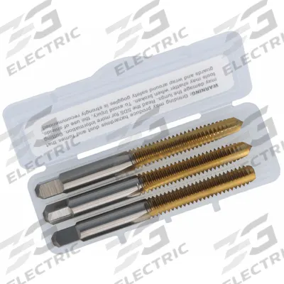 CLEVELAND Tap Kit: 1/4"-20 UNC, H3 / 3B, 3 Flute - Three-Piece Hand Tap Sets