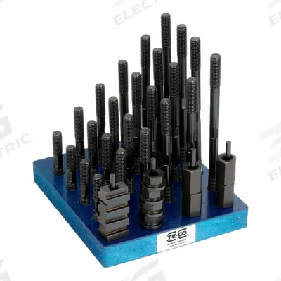 TE-CO Machine Clamping Kit: For 9/16 in T-Slot, 1/2"-13 Stud - T-Slot Nut & Stud Kits