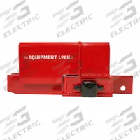 EQUIPMENT LOCK COMPANY Cargo Door Lock: 20 in Lg, 6 in Wd, 3 in Ht, Hardened Steel (MPN HDRDLv2-KA). Key specifications — Hitch Pin Style: Pin and Lock; Finish: Powder Coated; Material: Hardened Steel; Brand: EQUIPMENT LOCK COMPANY.