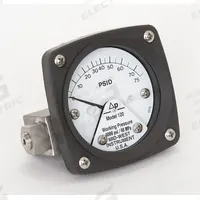 MIDWEST INSTRUMENT Differential Pressure Gauge: Back, 1/4 in NPT Female, ±3-2-3% Gauge Accuracy, 120 (MPN 120-AA-00-OO-75P). Key specifications — Sensor Type: Piston; Series: 120; Housing Material: Aluminum; Certificate of Calibration: Not Included; Gauge Accuracy: ±3-2-3%.