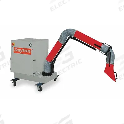 Dayton Industrial Air Cleaner: 1,000 cfm, 8 ft Arm Lg - Single-Arm Mobile Welding Fume Extractors