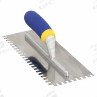 QEP Trowel: Blade Shape Square, Handle Material Rubber (MPN 49916-12). Key specifications — attr1004970: Trowel; attr1008719: Square; attr1008724: Rubber; attr1008729: Stainless Steel; attr1004969: QEP.