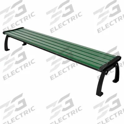 ULTRASITE Outdoor Bench: Heritage, 96 in Overall Lg, 17 in Overall Ht, Green, Black - Vandal Resistant Resinwood Benches