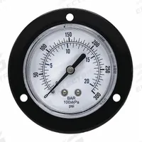 PIC GAUGES Panel-Mount Pressure Gauge: Front Flange, 0 psi to 300 psi, 2 1/2 in Dial, Center Back (MPN 104D-258H). Key specifications — Accuracy: ±3-2-3%; Brand: PIC GAUGES; Vibration Resistance Properties: None; Gauge Wetted Parts: Copper.