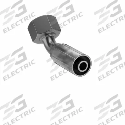PARKER Hydraulic Crimp Fitting: Steel x Steel, 45° Elbow, -8 For Hose Dash Size - Parker Crimp Hydraulic Hose Fittings with Metric Connection