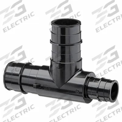 ZURN Barbed Tee: Polymer, Expansion, 1 1/2 in ID, 1 in ID - Expansion Polymer Barbed Tube Fittings