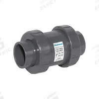 HAYWARD Check Valve: Ball, Inline Valve Body, PVC, 2 1/2 in Pipe Size, FNPT x FNPT, For Water Media (MPN TC1250T). Key specifications — Ball Material: PVC; Brand: HAYWARD.